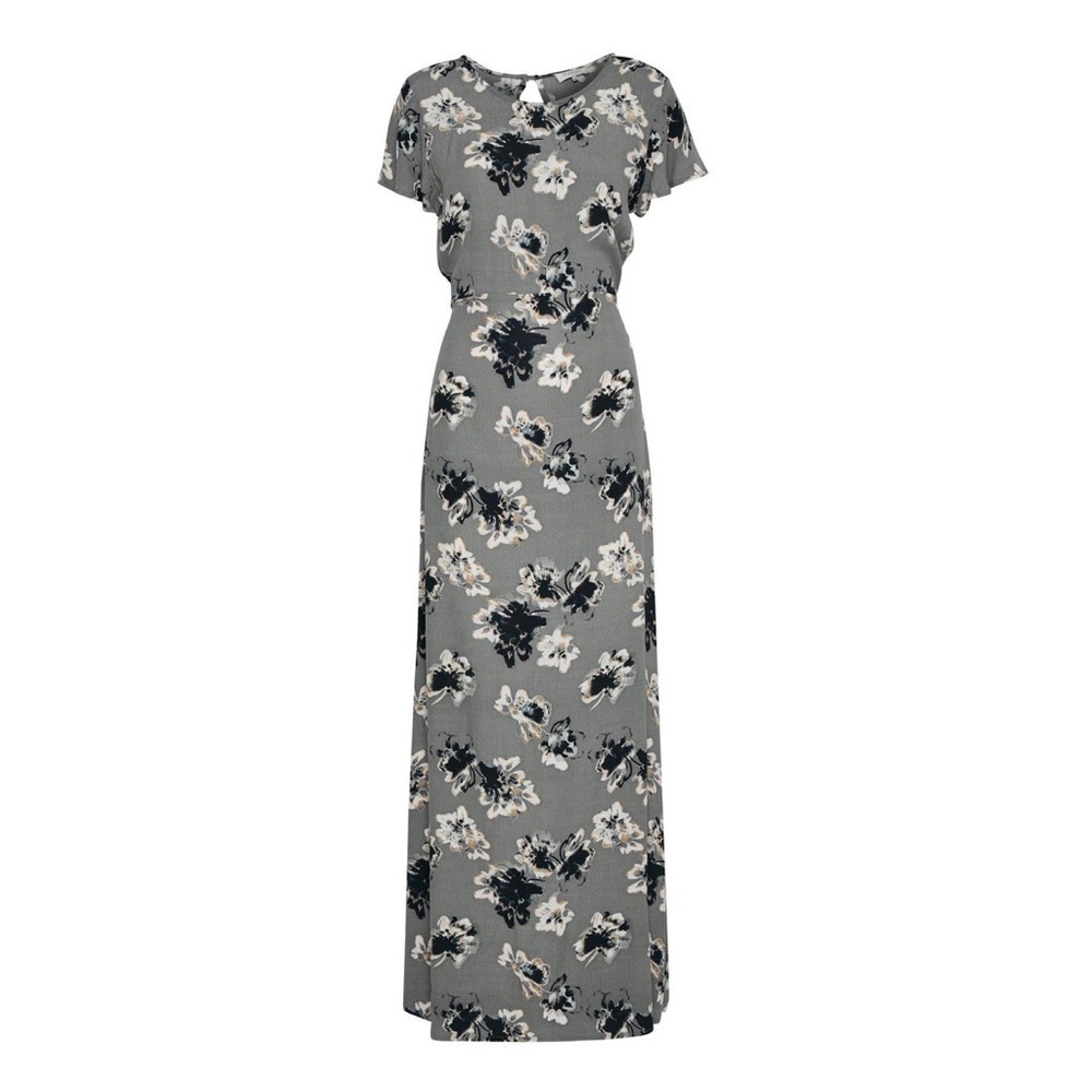Soaked in Luxury - Dina Grey Floral Gray Maxi Dress